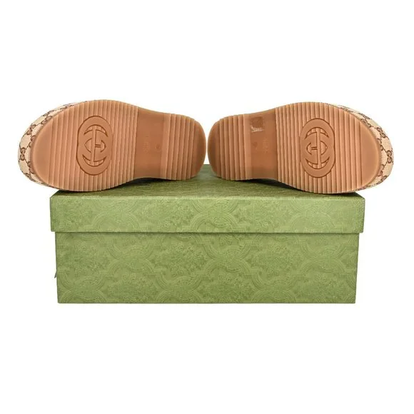 Gucci 573018 Women's GG Canvas Platform Slide Sandals - Picture 10 of 16